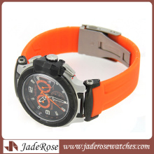 High End Silicone Strap Quartz Men′s Sport Watch